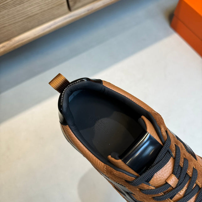 HM INTERACTIVE LACE-UP SNEAKER TAWNY CALFSKIN