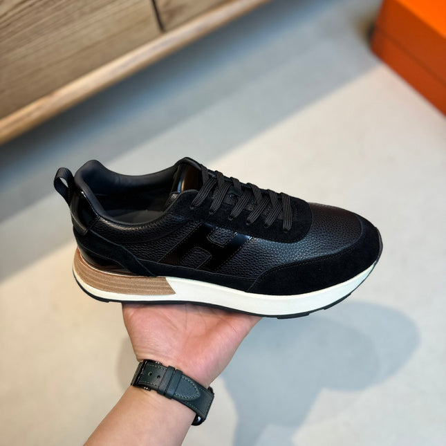 HM INTERACTIVE LACE-UP SNEAKER BLACK CALFSKIN