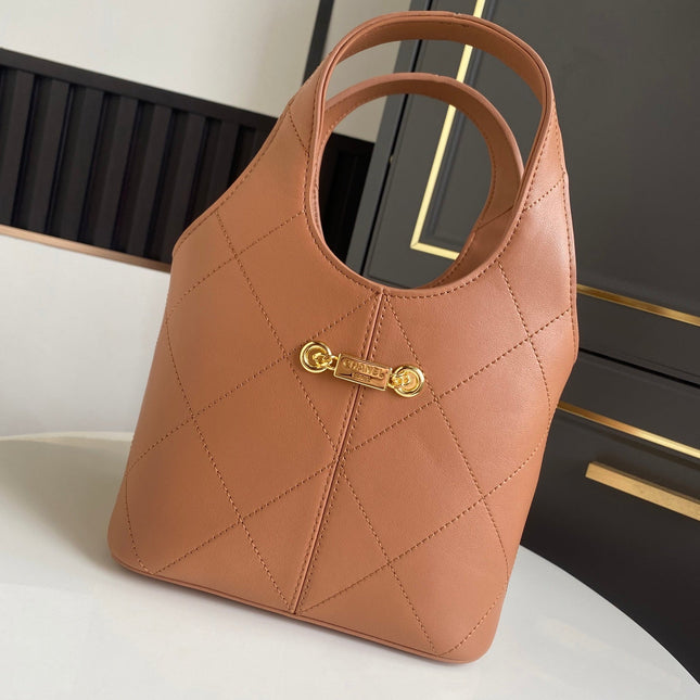 CHANEL 26S QUILTED HOBO BAG 27 IN CARAMEL BROWN CALFSKIN GOLD HARDWARE