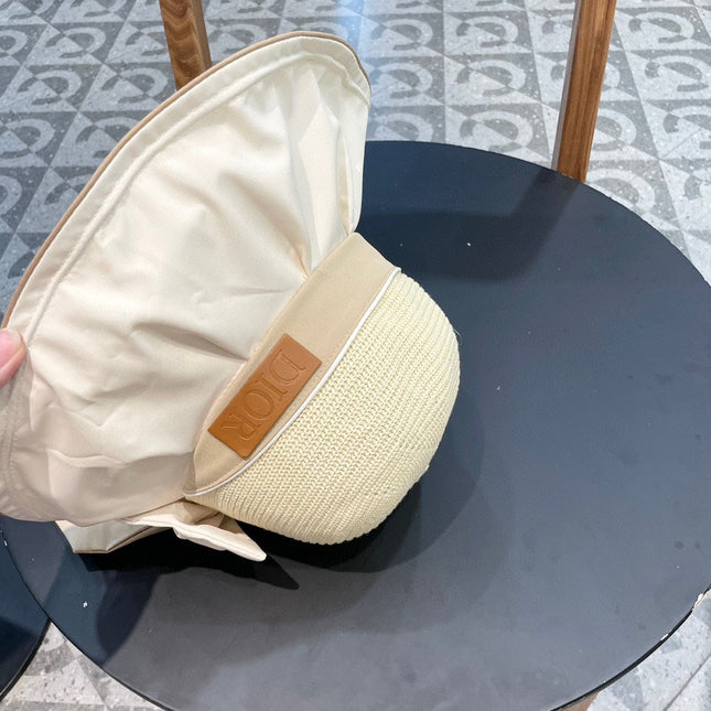 DIOR 26S MESH WIDE-BRIM HAT WITH BOW STYLE 36