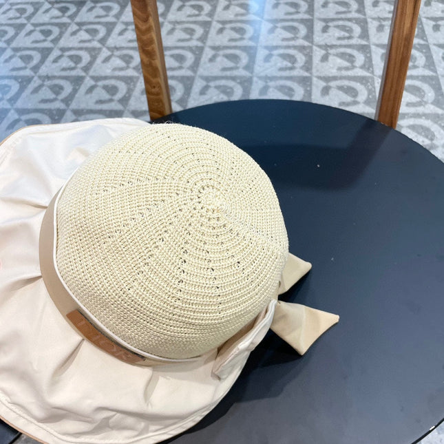 DIOR 26S MESH WIDE-BRIM HAT WITH BOW STYLE 36