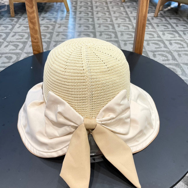 DIOR 26S MESH WIDE-BRIM HAT WITH BOW STYLE 36