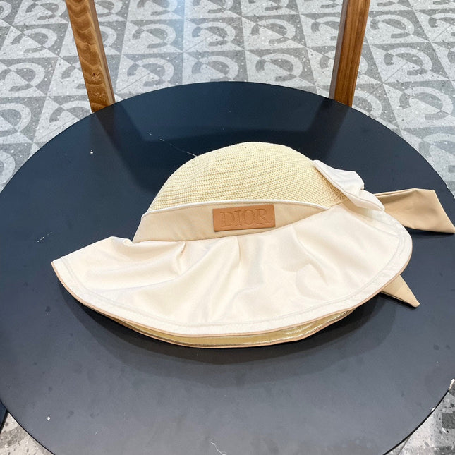DIOR 26S MESH WIDE-BRIM HAT WITH BOW STYLE 36