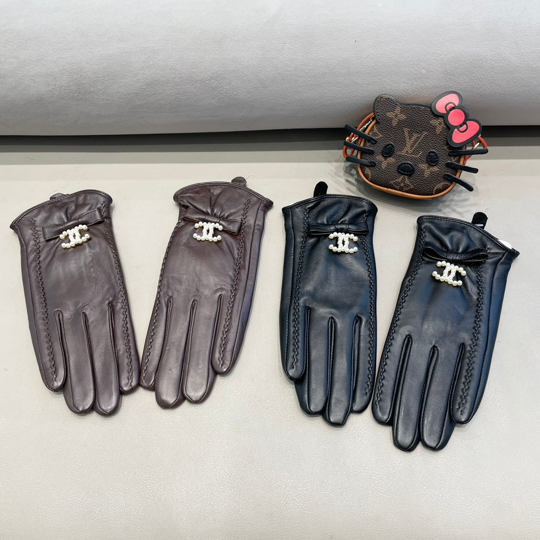 GLOVES IN BRUNETTE BROWN LAMBSKIN 415821