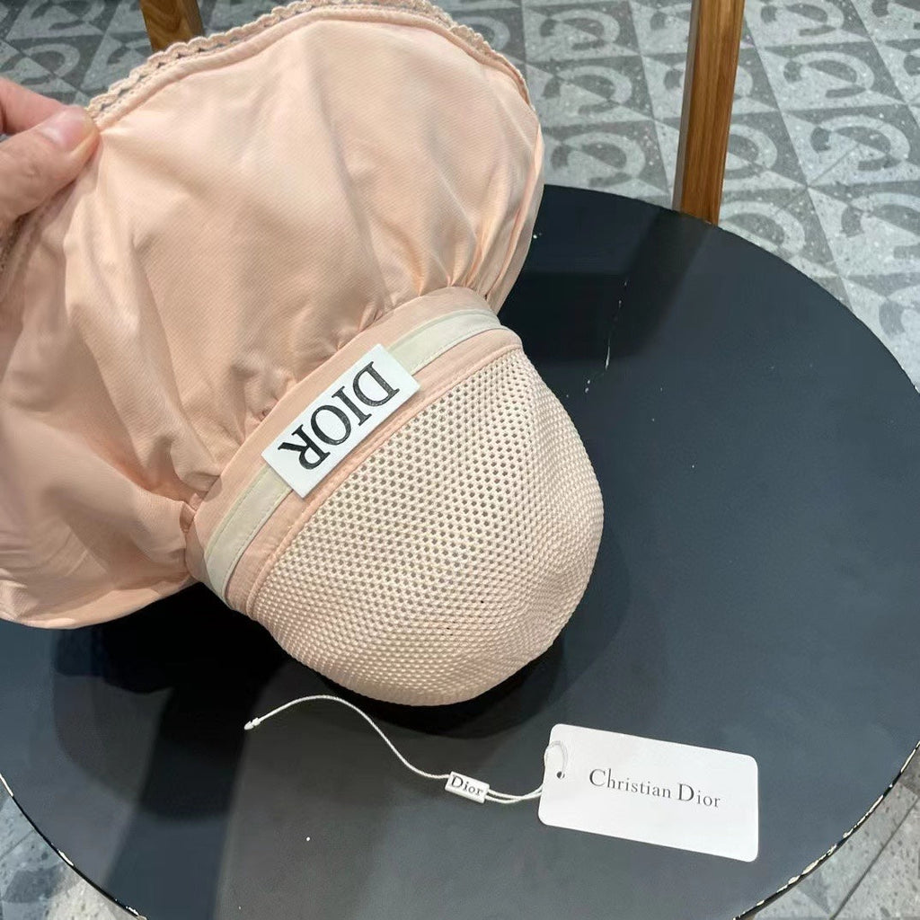 PALE BEIGE STRAW BUCKET HAT WITH BOW FABRIC BORDER 439647