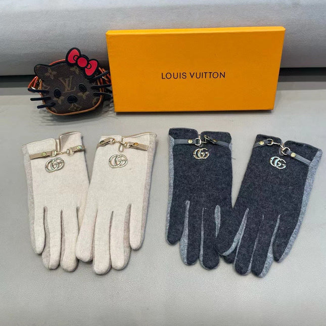 GLOVES IN CHARCOAL MIX LIGHT GRAY WOOL 454558