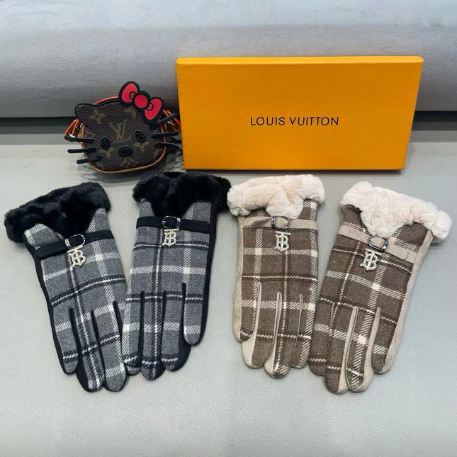 GLOVES IN MEDIUM BROWN WOOL WITH SHEARLING LINING 460068