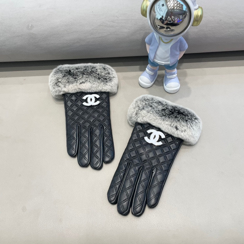GLOVES IN BLACK LAMBSKIN WITH RABBIT FUR 463793