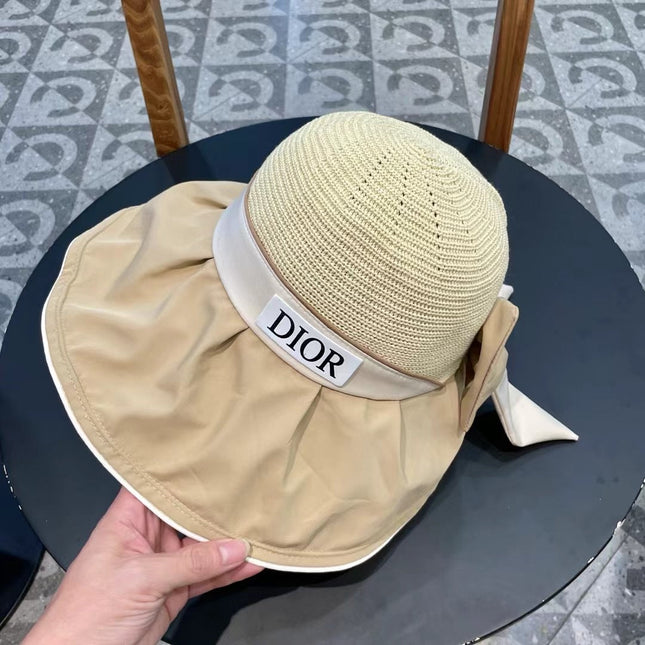 DIOR 26S MESH WIDE-BRIM HAT WITH BOW STYLE 35