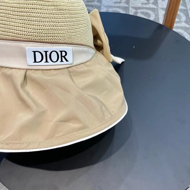 DIOR 26S MESH WIDE-BRIM HAT WITH BOW STYLE 35