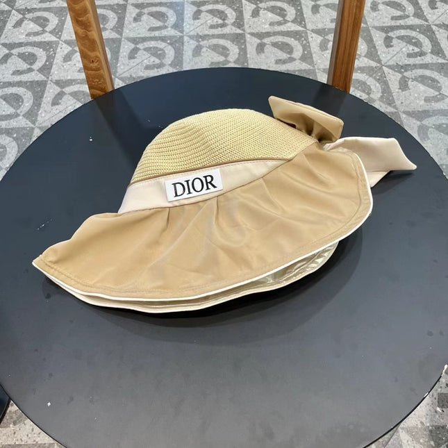 DIOR 26S MESH WIDE-BRIM HAT WITH BOW STYLE 35