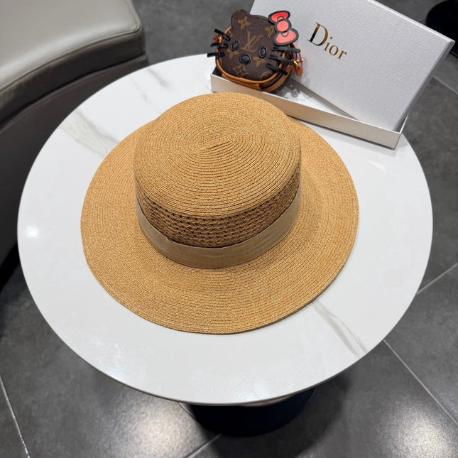 DIOR 26S FLAT-BRIM STRAW HAT STYLE 43
