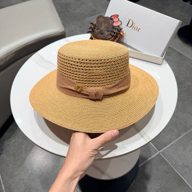 DIOR 26S FLAT-BRIM STRAW HAT STYLE 41