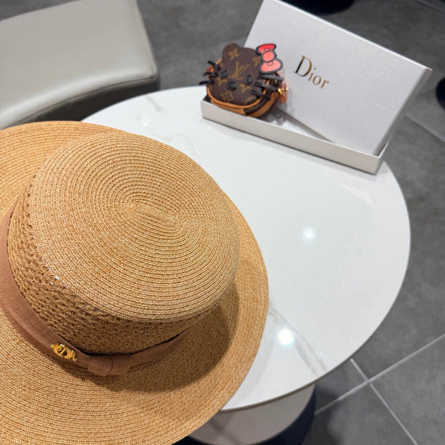 DIOR 26S FLAT-BRIM STRAW HAT STYLE 41