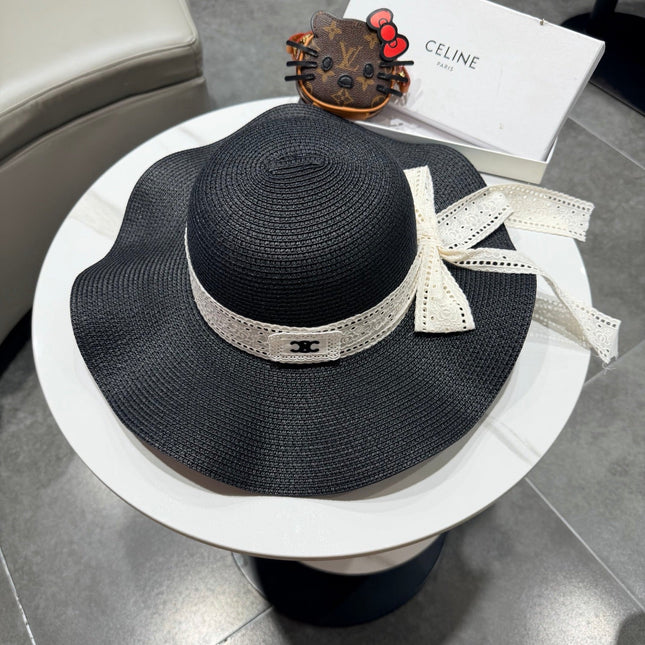CELINE 26S STRAW WIDE BRIM HAT STYLE 73