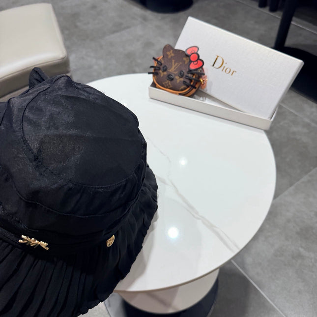 DIOR 26S PLEATED WIDE-BRIM BUCKET HAT STYLE 13