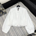 MONCLER ZIP-UP JACKET WITH STAND COLLAR IN WHITE 267977
