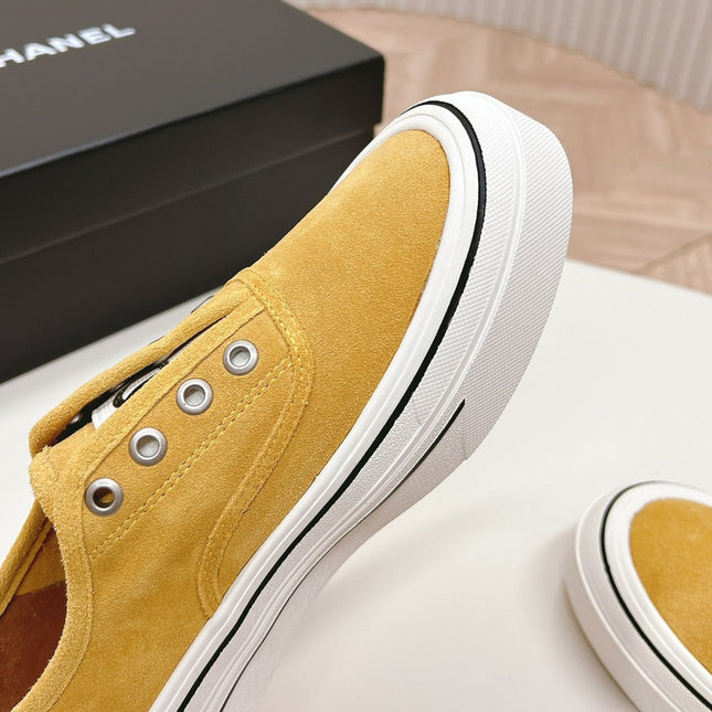 Double C Platform Biscuit Shoes Fabric Amber Yellow