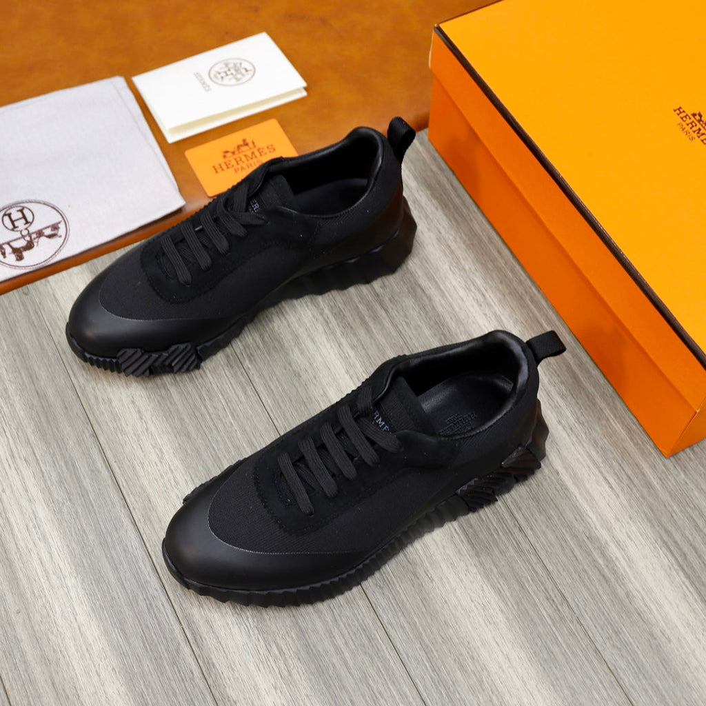 HM BOUNCING SNEAKER BLACK CANVAS AND CALFSKIN