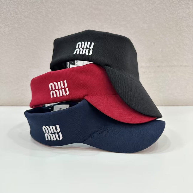 MIUMIU VISOR CAP FABRIC LOGO EMBROIDERY