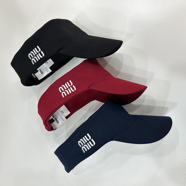 MIUMIU VISOR CAP FABRIC LOGO EMBROIDERY