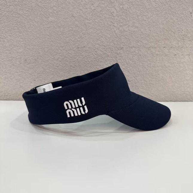MIUMIU VISOR CAP FABRIC LOGO EMBROIDERY