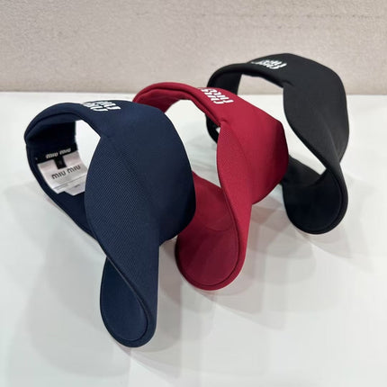 MIUMIU VISOR CAP FABRIC LOGO EMBROIDERY
