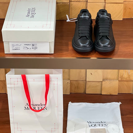 OVERSIZED SNEAKERS IN BLACK TEXTURED LAMBSKIN