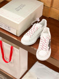 OVERSIZED SNEAKERS IN WHITE CALFSKIN EMBROIDERED CRYSTAL SNAKE