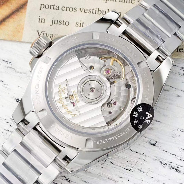 CONQUEST WATCH SILVER CASE WITH CHOCOLATE BROWN DIAL
