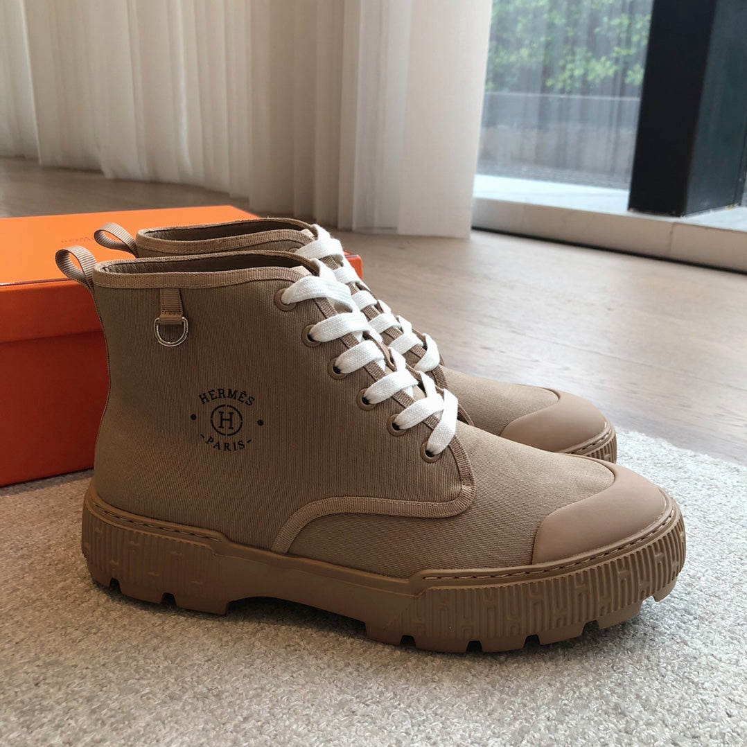 HM ITINERAIRE ANKLE BOOT CAMEL CANVAS
