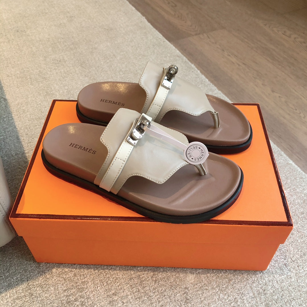 EMPIRE SANDAL LIGHT BROWN MIX CREAM CALFSKIN