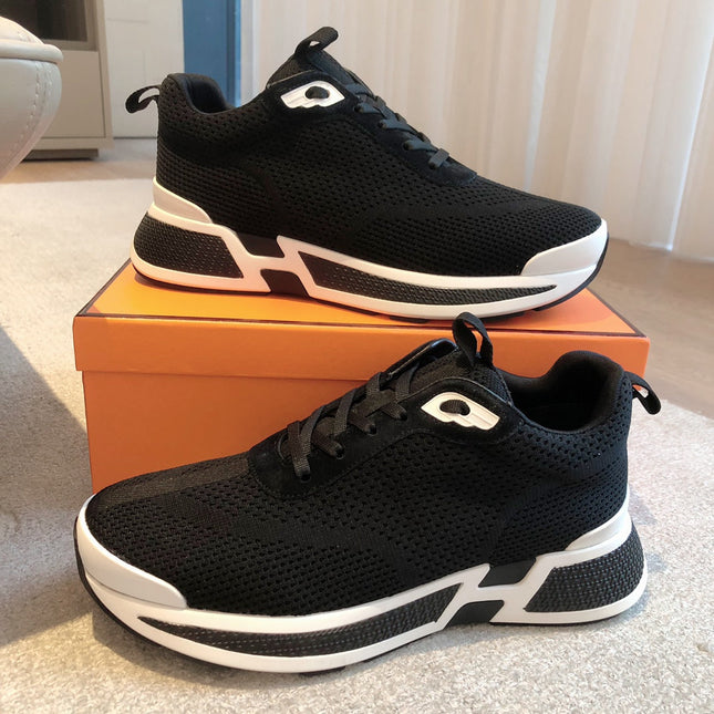 HEROS SNEAKER IN BLACK BREATHABLE MESH FABRIC