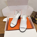HM 26S ELDA 60 SANDAL IN WHITE CALFSKIN SILVER HARDWARE