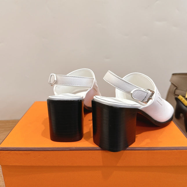 HM 26S ELDA 60 SANDAL IN WHITE CALFSKIN SILVER HARDWARE