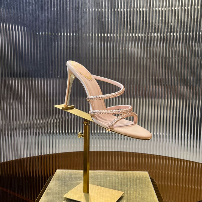CLEO NUDE SANDAL WITH CRYSTALS 95 MM