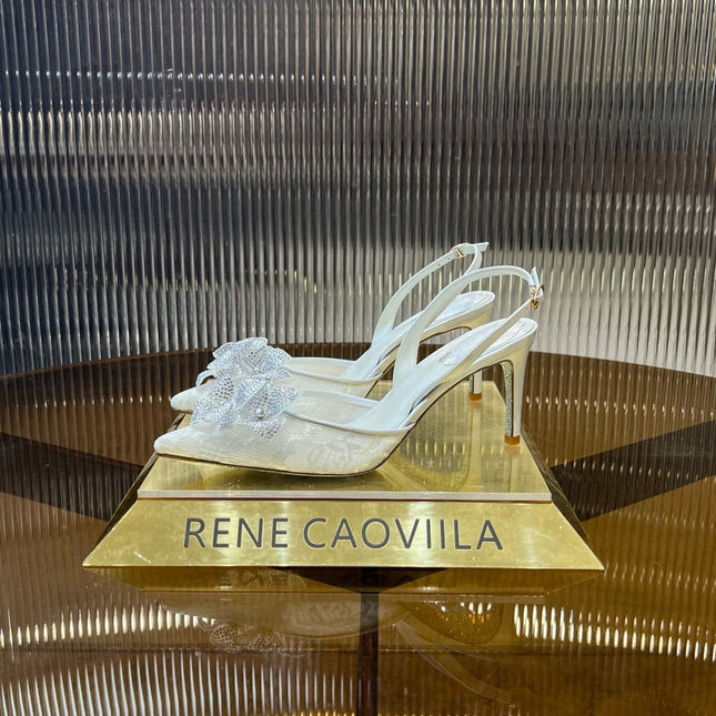 FLORIANE SLINGBACK 80 WHITE LAMBSKIN