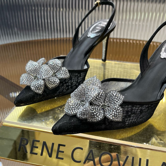 FLORIANE SLINGBACK 80 BLACK LAMBSKIN