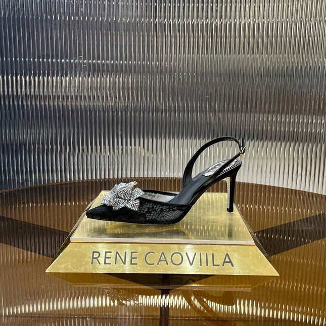 FLORIANE SLINGBACK 80 BLACK LAMBSKIN