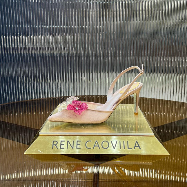 FLORIANE SLINGBACK 80 LIGHT PINK LAMBSKIN