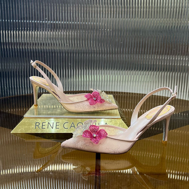 FLORIANE SLINGBACK 80 LIGHT PINK LAMBSKIN