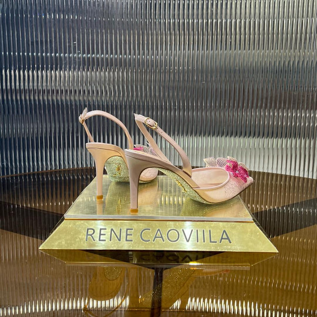 FLORIANE SLINGBACK 80 LIGHT PINK LAMBSKIN