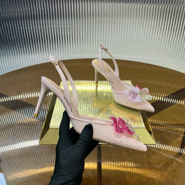 FLORIANE SLINGBACK 80 LIGHT PINK LAMBSKIN