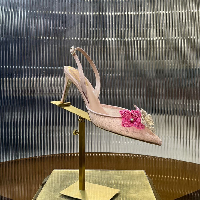 FLORIANE SLINGBACK 80 LIGHT PINK LAMBSKIN