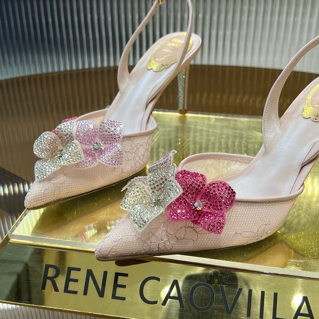 FLORIANE SLINGBACK 80 LIGHT PINK LAMBSKIN