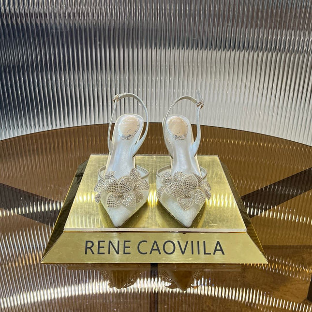 FLORIANE POWDER PINK SLINGBACK 80 LIGHT GOLD LAMBSKIN