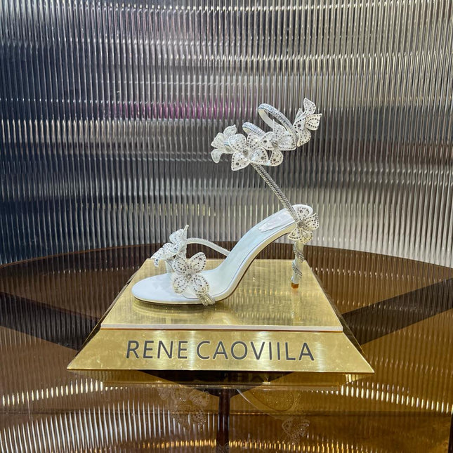 MARGOT WHITE SANDAL WITH FLOWERS 95 MM WHITE