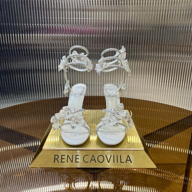MARGOT WHITE SANDAL WITH FLOWERS 95 MM WHITE