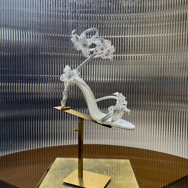 MARGOT WHITE SANDAL WITH FLOWERS 95 MM WHITE