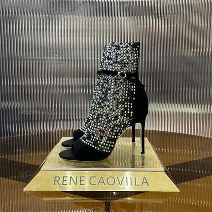 GALAXIA METALLIC ANTHRACITE SANDAL 95 MM BLACK